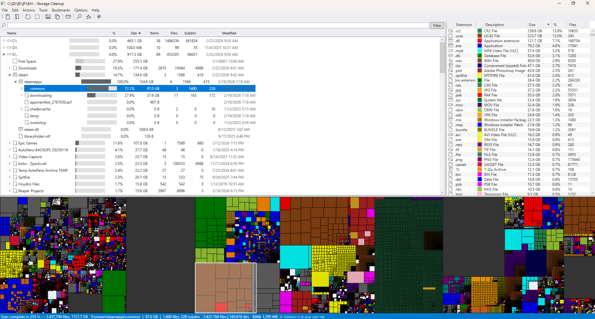 Disk Auditor for Windows main interface showing treemap visualization and directory tree